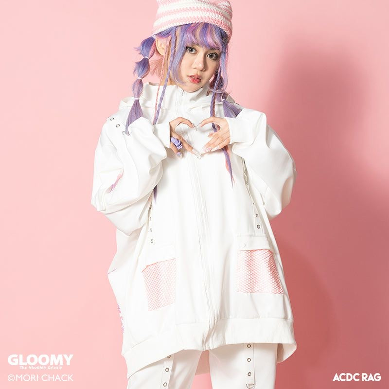 ACDC RAG & Gloomy Bear pastel mesh hoodie