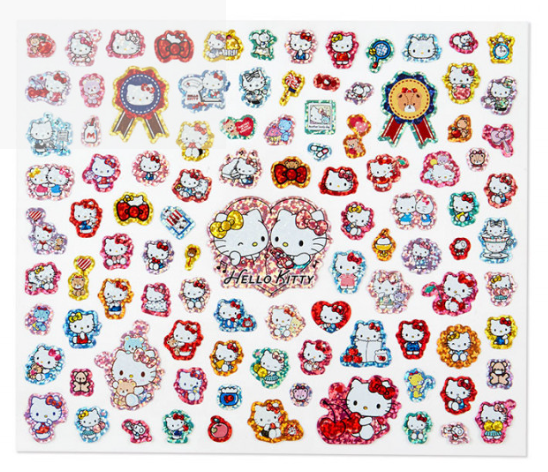 Sanrio Hello Kitty 100 piece sticker sheet (heart)