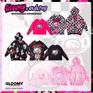 ACDC RAG & Gloomy Bear pastel zip-up hoodie