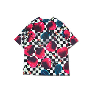 ACDC RAG checkered cherry t-shirt dress