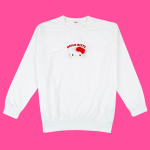 Sanrio Hello Kitty plushie face sweatshirt
