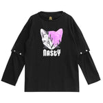 Listen Flavor "Nasty" Pink Cat t-shirt